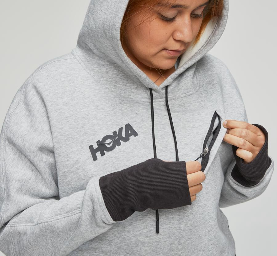 Hoka Australia One One Performance - Womens Hoodie Grey - OYZGS-6031